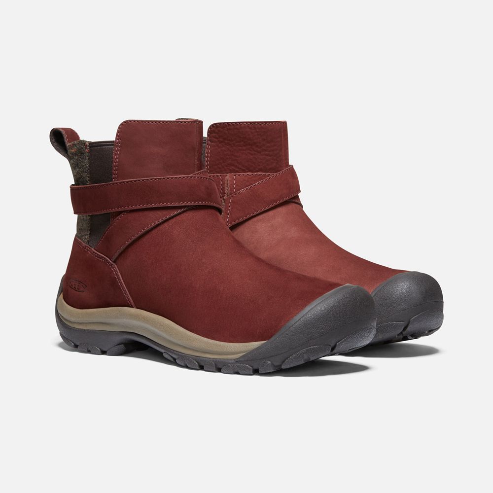 Keen Vinterkängor Dam Mörk Röda - Kaci Ii Pull On - 591674FIG